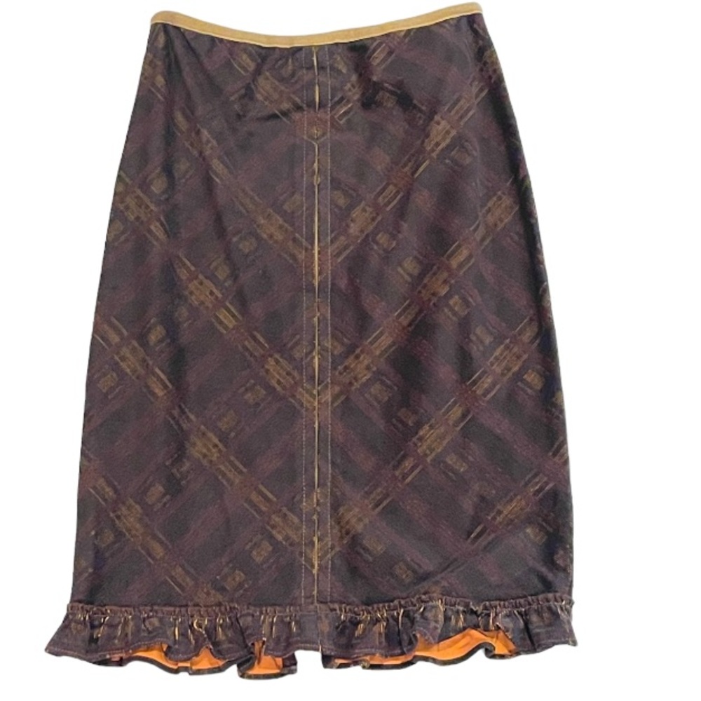 NWOT Free People Brown Fine Corduroy Ruffle Hem Skirt SIZE 2